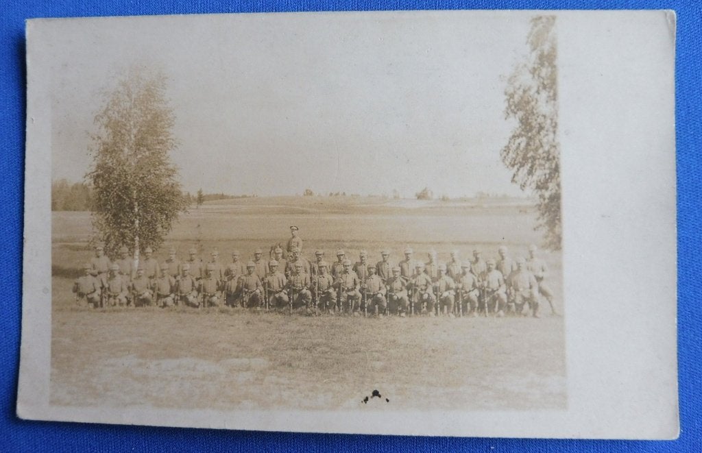 Duitse WO1 Foto Grote Groep Infanterie pickelhaubes (N), Verzenden, Landmacht, Duitsland, Foto of Poster