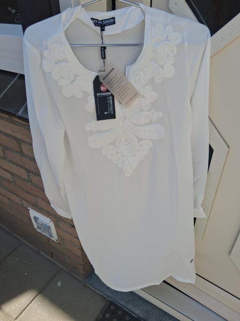 Nieuw M-P My Pashion Dames Lang Wit Shirt Tuniek, Maat 38/40 (M), Wit, Nieuw, Ophalen of Verzenden