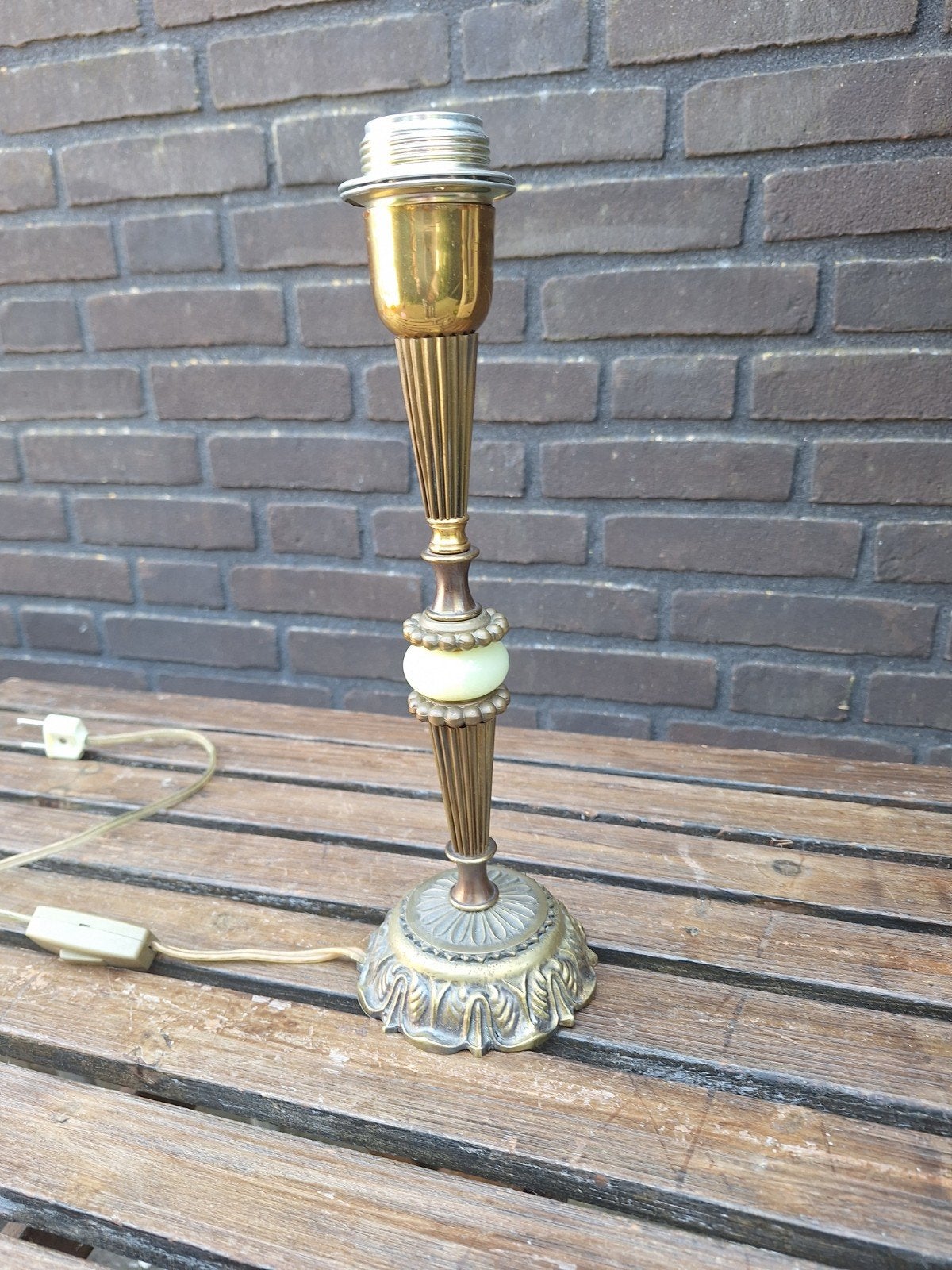 Dassaur messing lampvoet - Vintage, Ophalen of Verzenden