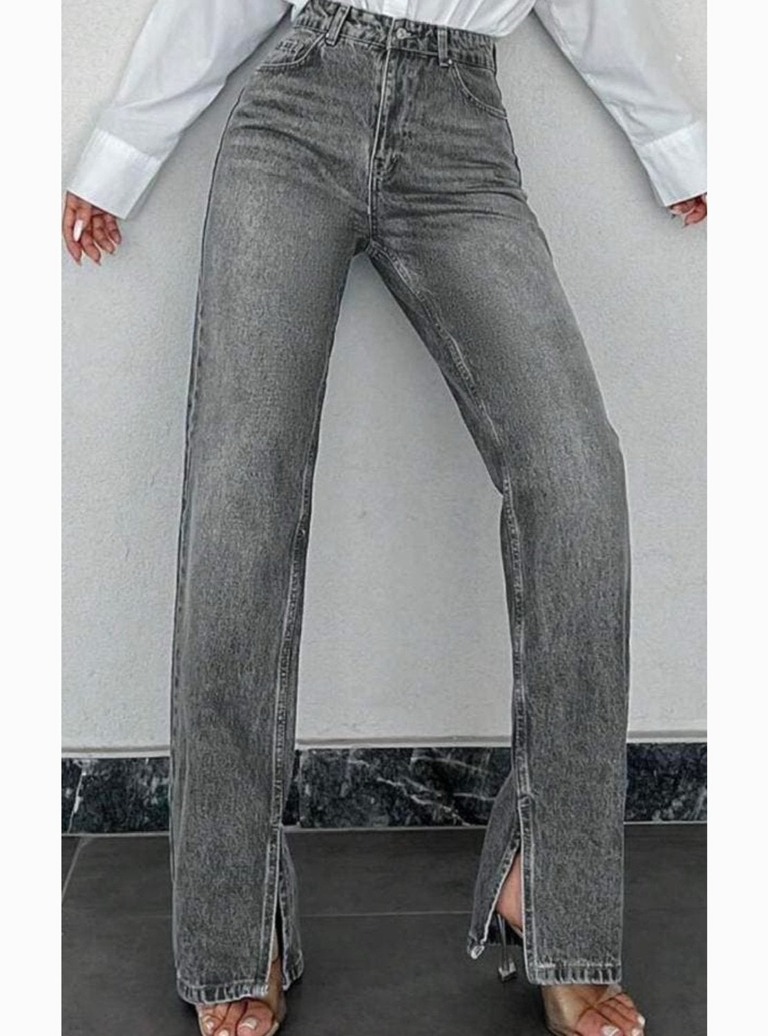 Jean high waist, Ophalen of Verzenden, Zo goed als nieuw, Blauw, W32 (confectie 46) of kleiner