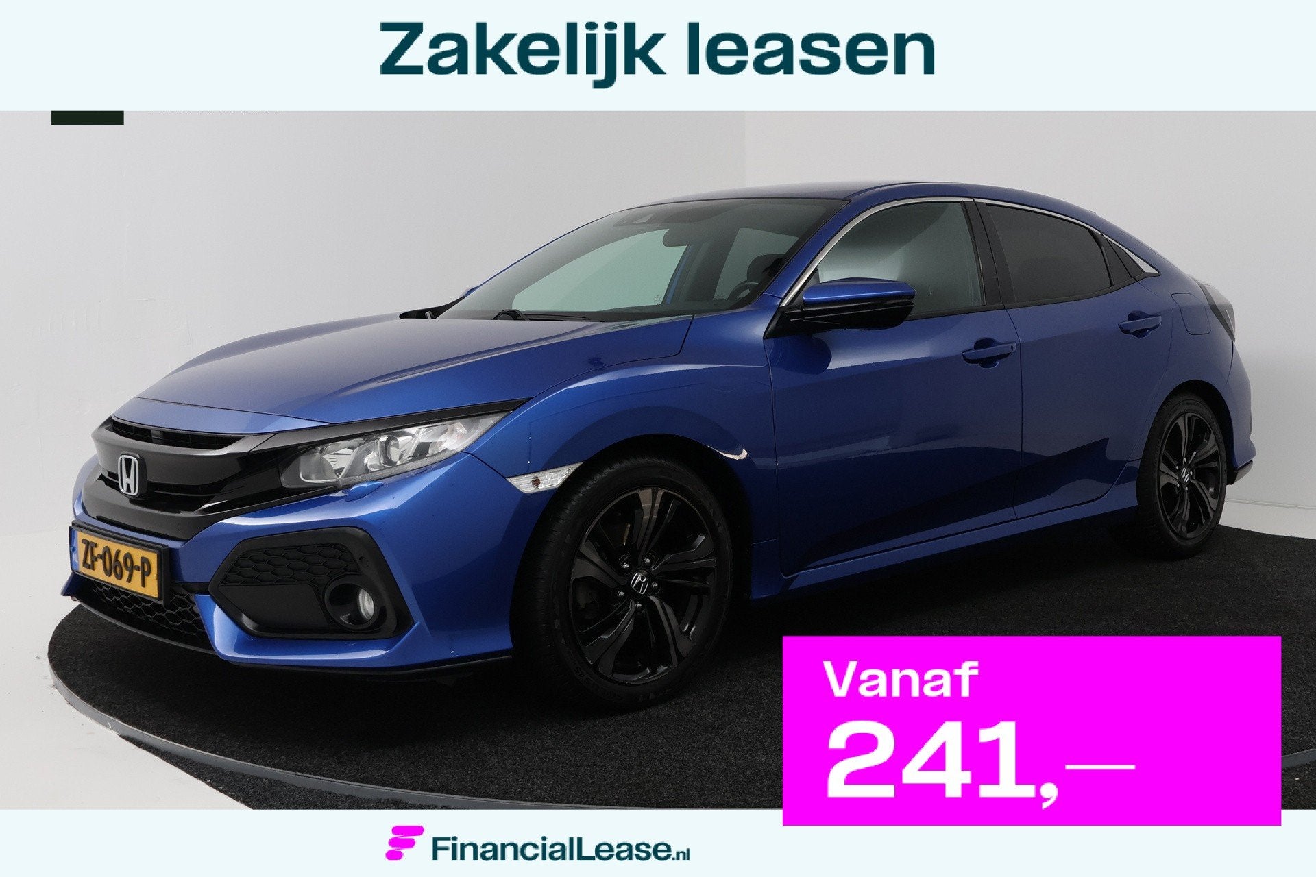 Honda Civic 1.0 i-VTEC Elegance (TREKHAAK, DIGITALE COCKPIT,, Gebruikt, Blauw, Leder en Stof, 988 cc