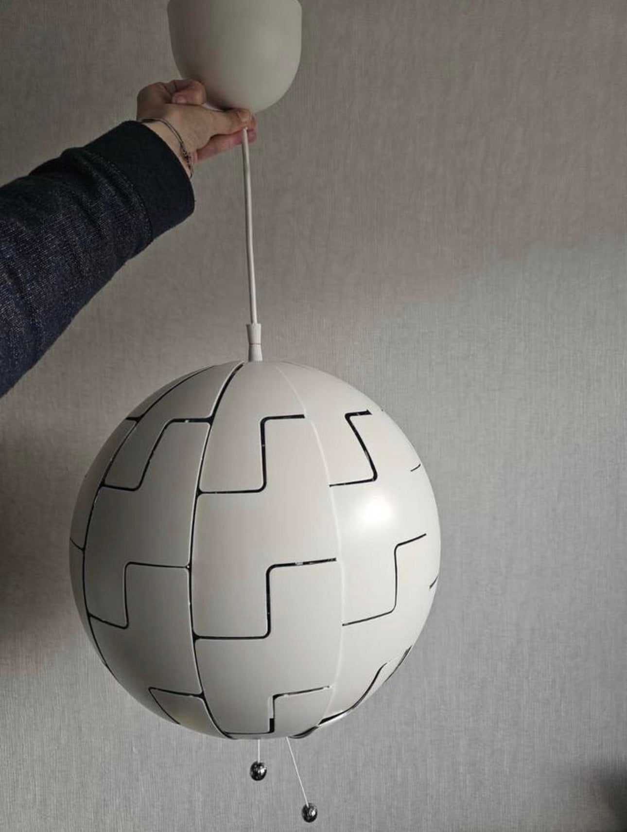 IKEA PS 2014 Hanglamp, wit/zilverkleur, 35 cm, Huis en Inrichting, Lampen | Hanglampen, Ophalen, Zo goed als nieuw