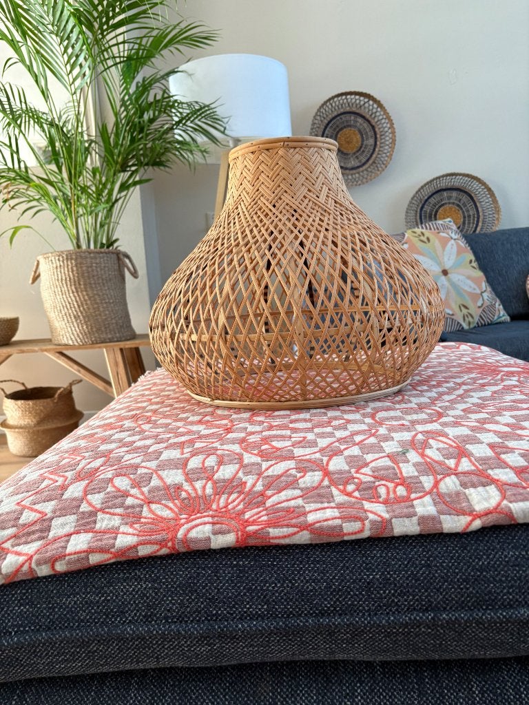 Lampenkap kwantum rotan, Huis en Inrichting, Ophalen, Zo goed als nieuw, Natuurlijk materiaal