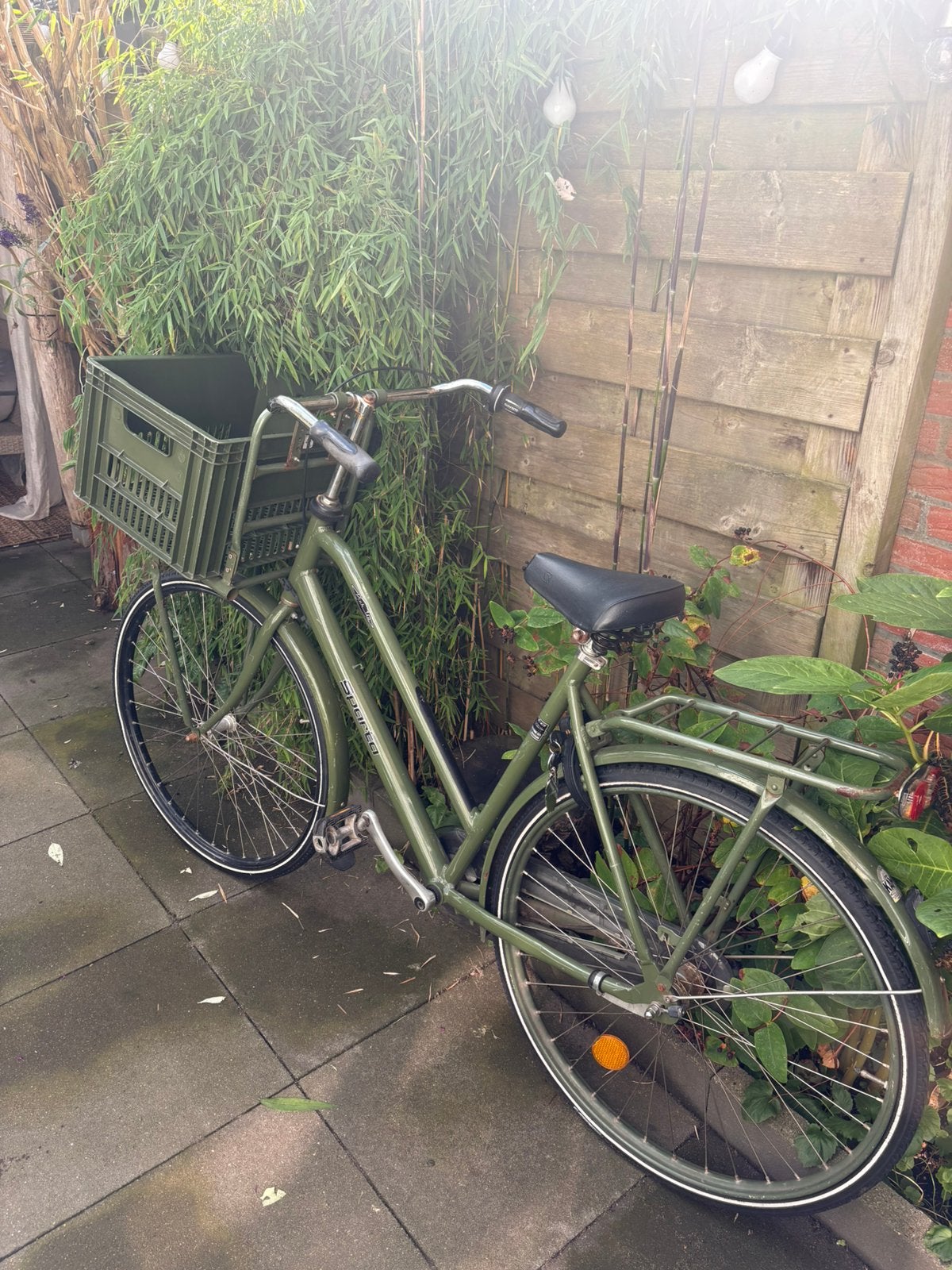 Mooie groene Sparta pick up damesfiets transporter met krat, Ophalen, Zo goed als nieuw, Sparta, Versnellingen