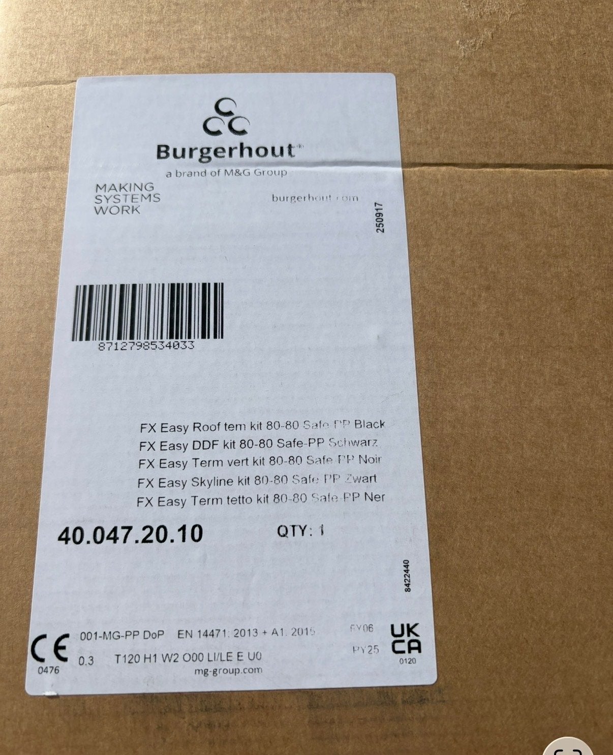 Nieuwe Burgerhout FX Easy Rookgasafvoer Kit 80-80, Ophalen, Nieuw, Afzuiger
