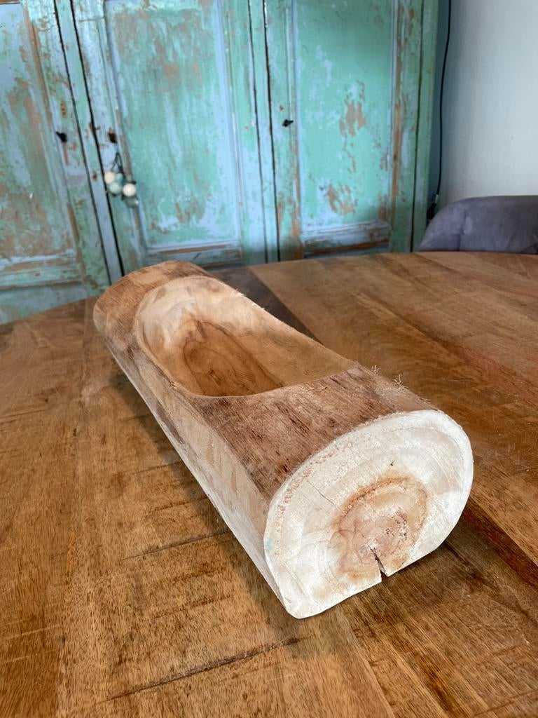 Houten schaal boomstam, Ophalen of Verzenden, Zo goed als nieuw, Rond, Hout