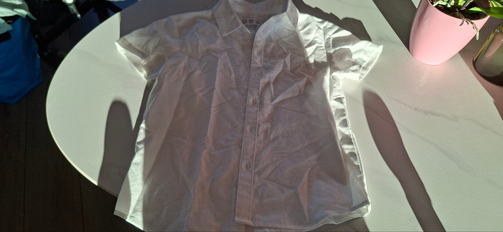 Witte blouse met korte mouwen - ZGN - Maat 140, Kinderen en Baby's, Kinderkleding | Maat 140, Overhemd of Blouse, Ophalen of Verzenden