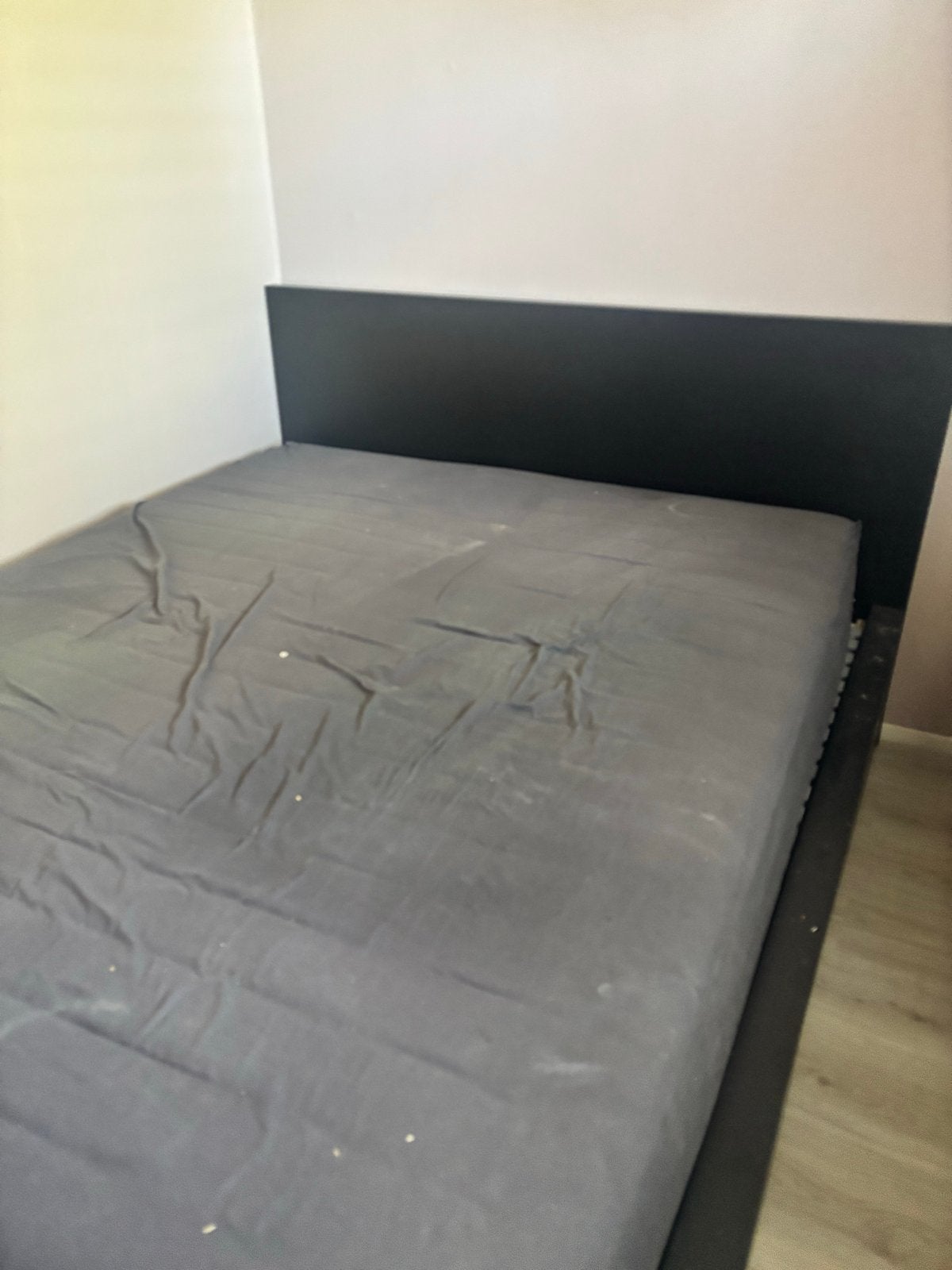 IKEA MALM Bedframe 160x200 met lades, Ophalen, Gebruikt, Zwart, Tweepersoons