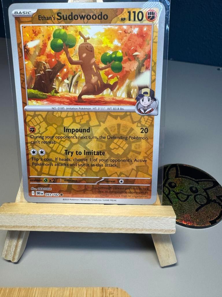 Pokemon kaart: Ethan's Sudowoodo  - 093/182, Ophalen of Verzenden, Zo goed als nieuw, Losse kaart