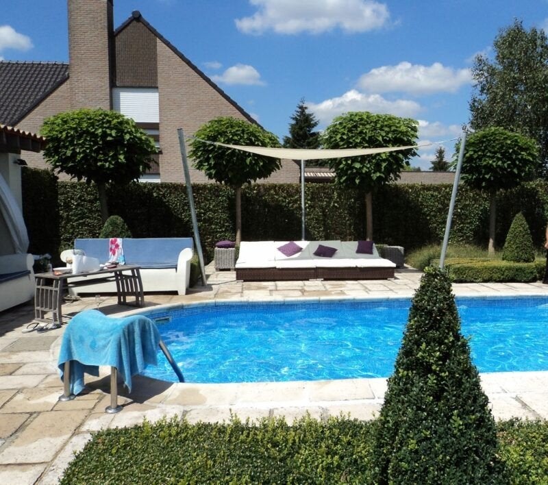 schaduwdoek  merk Sunfighters driehoek 6x6x6 meter, Ophalen, Nieuw