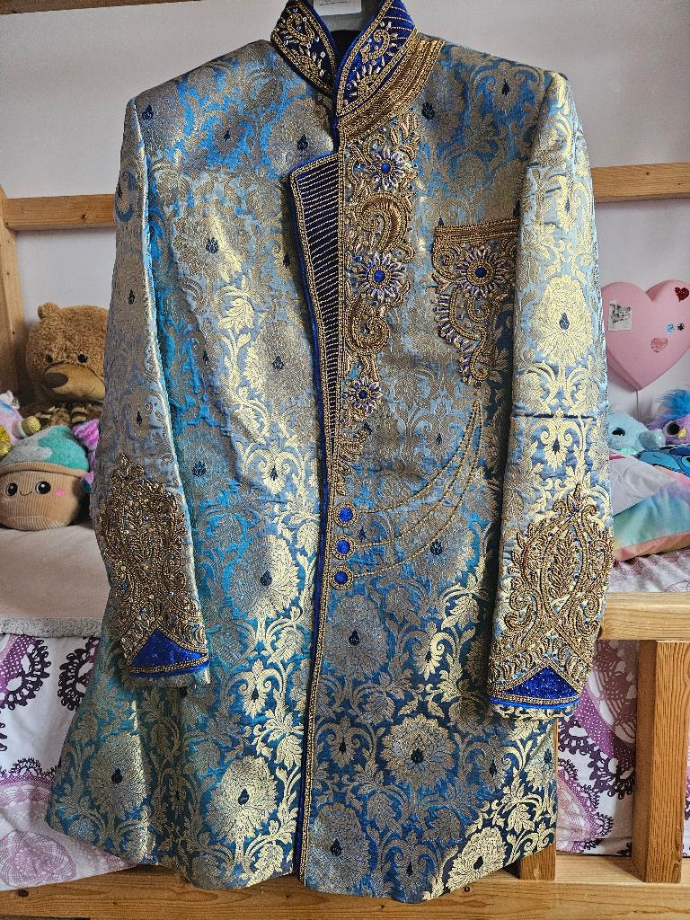 Sherwani, Kleding | Heren, Onbekend, Blauw, Ophalen of Verzenden, Zo goed als nieuw