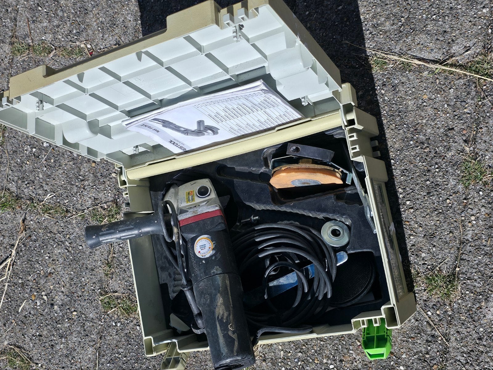 Festool RAS 115.04 E-Set Rotex schuurmachine in Systainer, Ophalen of Verzenden, Gebruikt, 700 tot 1000 watt, Haakse handslijpmachine