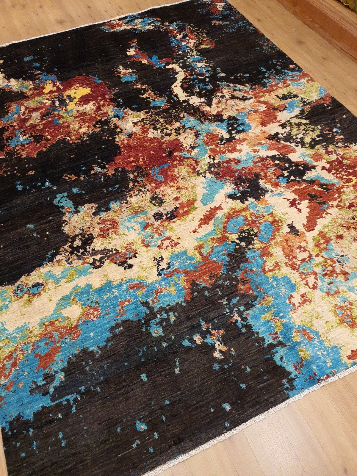 Handgeknoopt oosters tapijt modern art 251x194, Huis en Inrichting, Stoffering | Tapijten en Kleden, Info@SlatsAntiek.nl, Perzisch