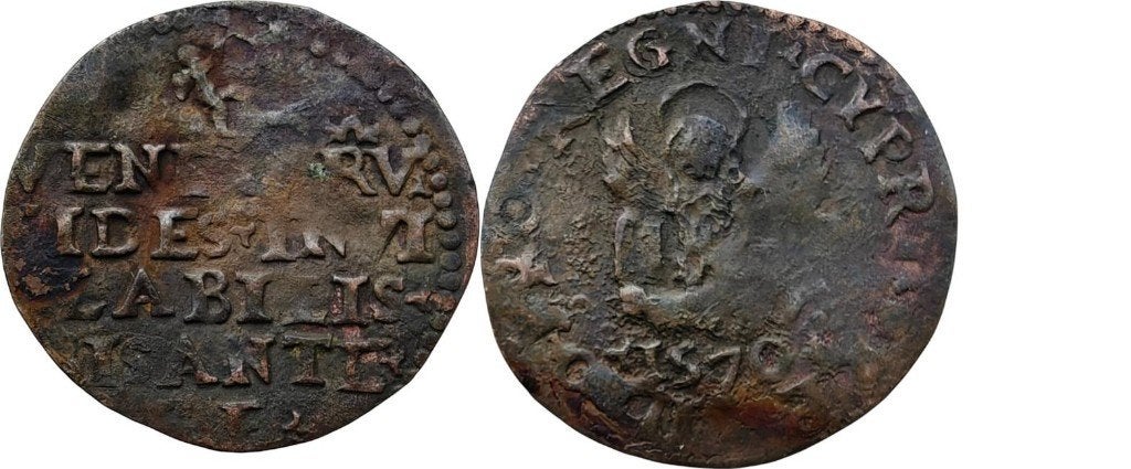 Bisante 1570, Cyprus, Venetiaans beleg van Famagusta, Ophalen of Verzenden, Overige landen, Losse munt