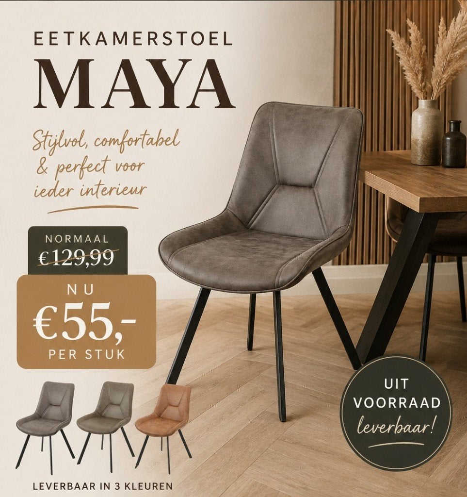 EETKAMERSTOEL MAYA [WOUDHOF WONEN], Ophalen of Verzenden, Nieuw, Vijf, Zes of meer stoelen