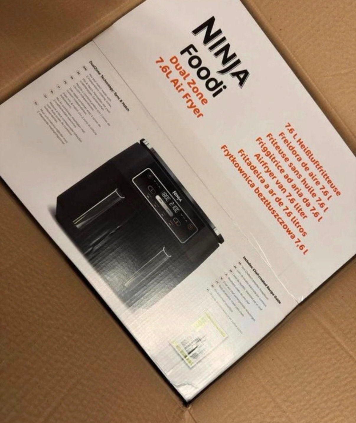 Nieuwe Ninja Foodi Dual Zone 7.6L Airfryer - Ongeopend, Ophalen, Nieuw, Airfryer, 1500 gram of meer