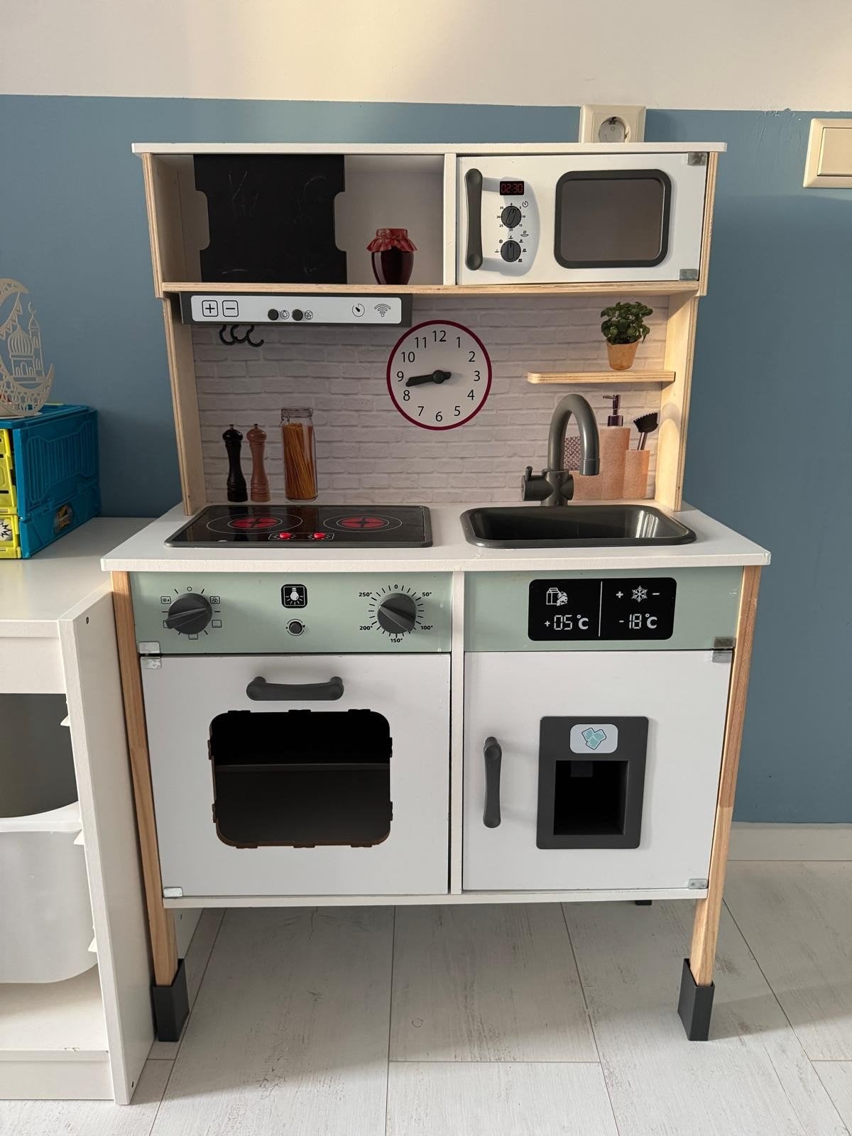 Houten Speelkeuken met Oven, Magnetron en Koelkast, Ophalen
