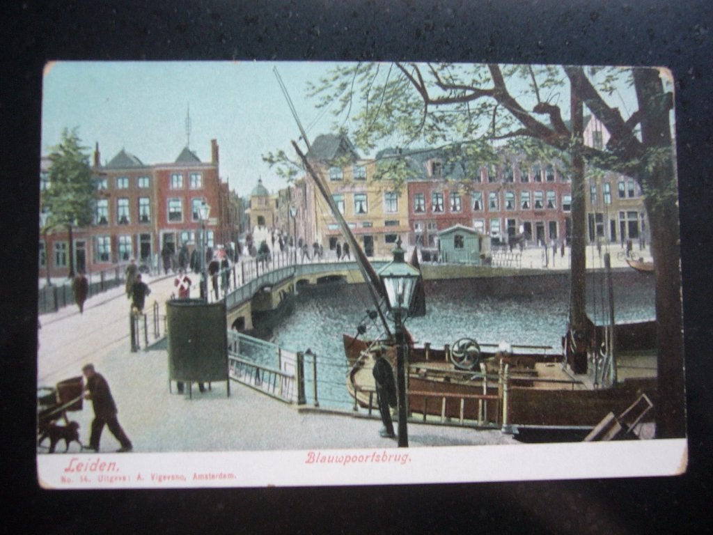 LEIDEN  =  BLAUWPOORTSBRUG   BRIEFKAART, Ophalen of Verzenden, Voor 1920, Ongelopen, Zuid-Holland
