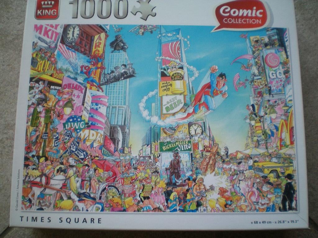 KING Puzzel 1000 stukjes. Times Square., Ophalen of Verzenden, 500 t/m 1500 stukjes, Zo goed als nieuw, Legpuzzel