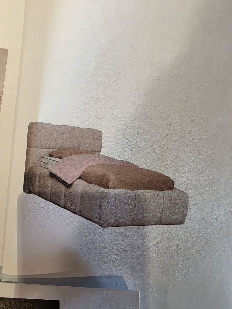 Nieuw gestoffeerd eenpersoonsbed Bowie (zonder matras), Ophalen, 90 cm, Eenpersoons, 200 cm