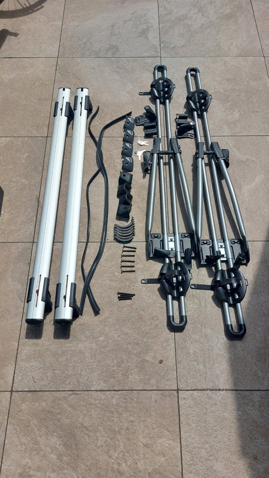 Dakdragers met fietsendragers voor 2 fietsen, Auto diversen, Fietsendragers, Ophalen, 2 fietsen, Gebruikt, Dakdrager