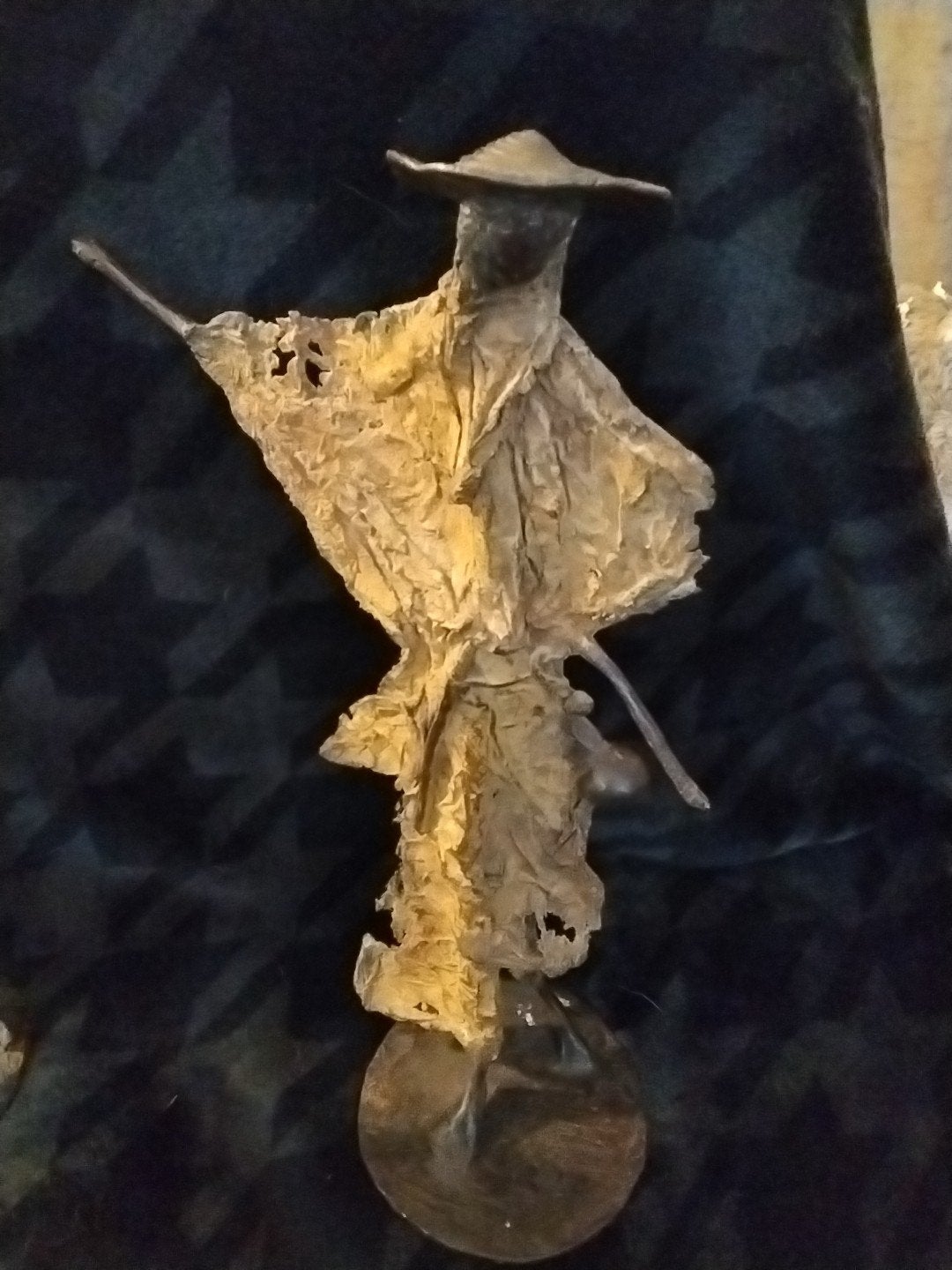 Bronzen beeld: Samurai met Katana, 30 cm hoog, Gepatineerd, Ophalen of Verzenden, Brons, 20 - 50 cm