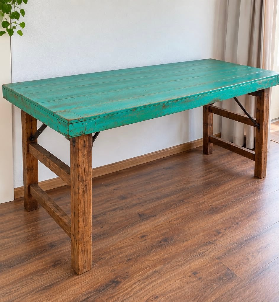 Massief houten tafel uit Bali – uniek exemplaar, 50 – 75, 50 tot 100 cm, Zo goed als nieuw, 150 tot 200 cm