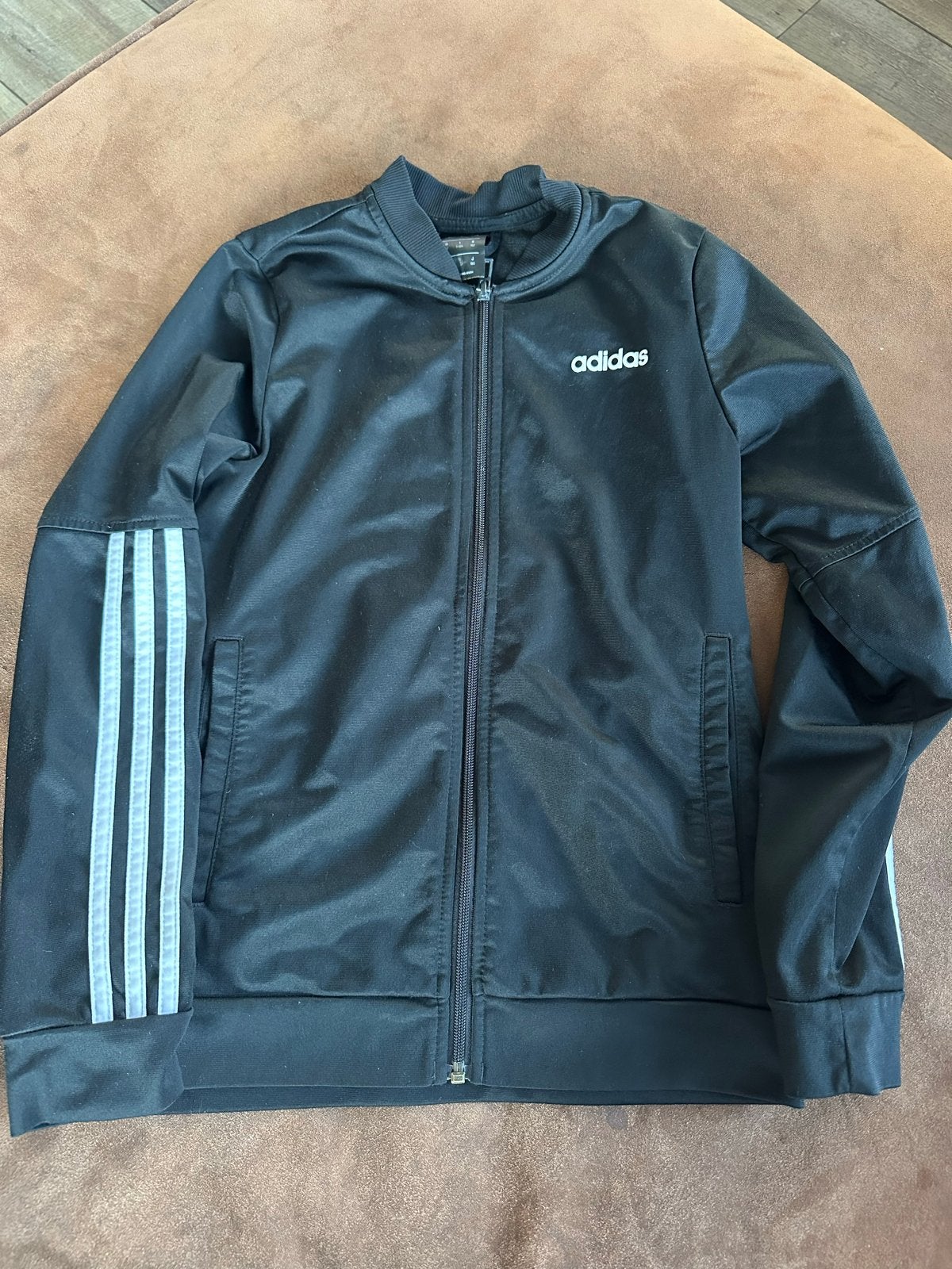 Adidas trainingsjack zwart maat 152 (11-12 jaar), Ophalen of Verzenden, Zo goed als nieuw, Jongen of Meisje