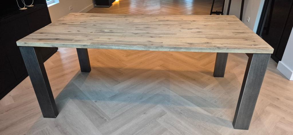 Acacia houten eettafel, Gebruikt, 150 tot 200 cm, Vier personen, Rechthoekig