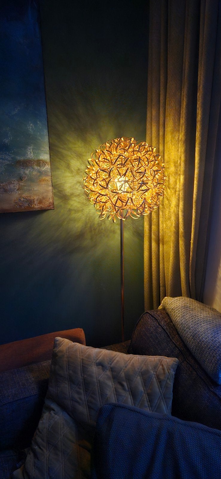 Lucide Noon Vloerlamp - Koperkleurig, Sfeervol Design, Ophalen, Gebruikt, 100 tot 150 cm, Overige fittingen