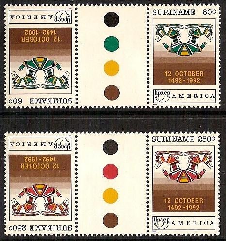 Suriname 745/6 BPA postfris Brugparen 1992, Ophalen of Verzenden, Postfris