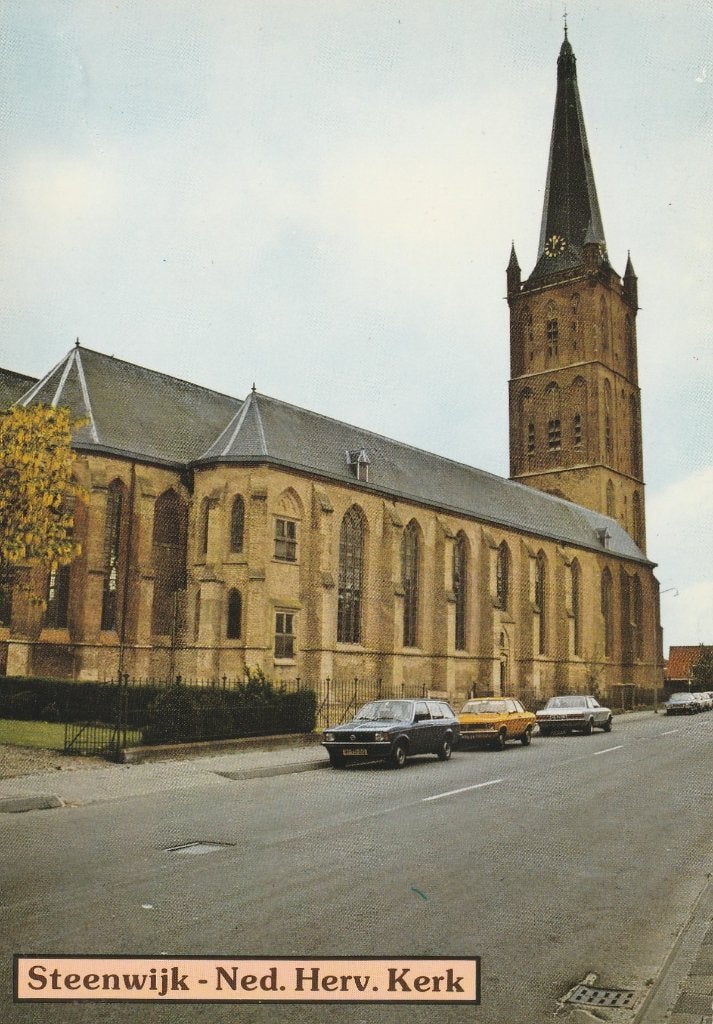 STEENWIJK Ned. Herv. Kerk met Opel en Ford, Verzenden, 1980 tot heden, Ongelopen, Overijssel