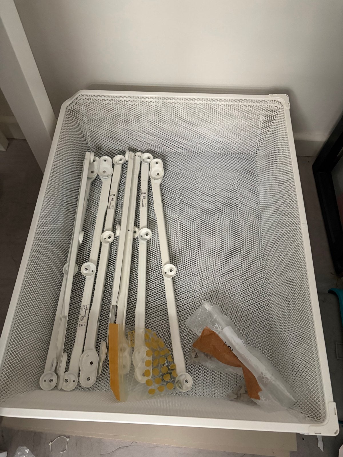 IKEA 4x Komplement 75x58 cm fijndraadmand + geleiders - Wit, Ophalen, Zo goed als nieuw