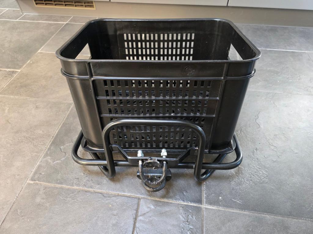 Stevige bagagedrager met krat - voor boodschappen of school, Fietsen en Brommers, Fietsaccessoires | Aanhangers en Karren, Ophalen