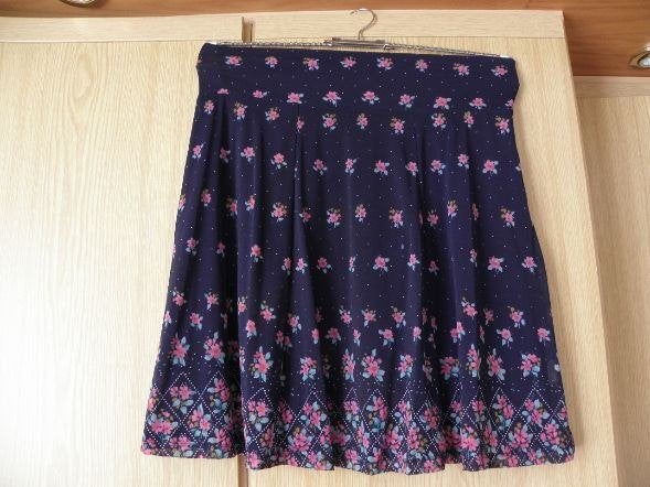 Goedkope blauw roze gebloemde gevoerde rok KING LOUIE mt L, Kleding | Dames, Maat 38/40 (M), Blauw, Ophalen of Verzenden, King Louie