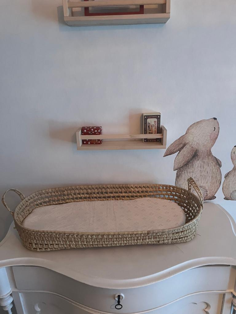 Aankleedmand riet met matras, Ophalen of Verzenden, Zo goed als nieuw, 50 tot 70 cm, 105 cm of meer