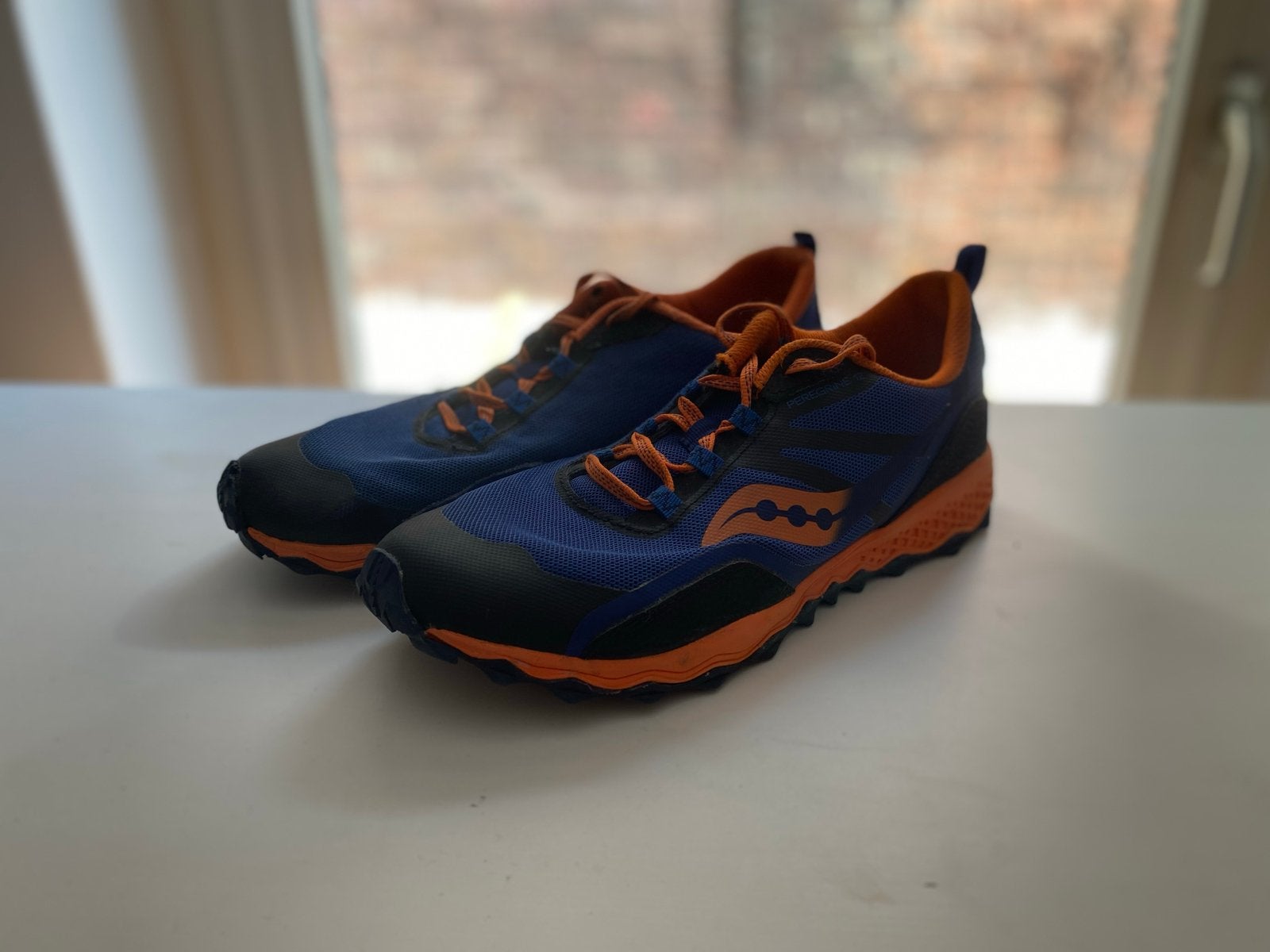 Saucony trailrunningschoenen - Blauw/Oranje, Blauw, Sportschoenen, Ophalen of Verzenden, Zo goed als nieuw