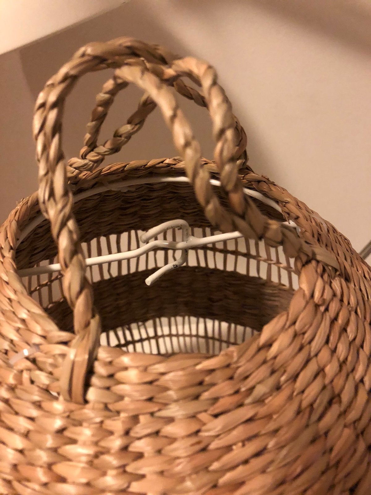 Torared hanglampenkap zeegras Ikea 36cm lampenkap hanglamp, Natuurlijk materiaal, Beige, Rond, Zo goed als nieuw