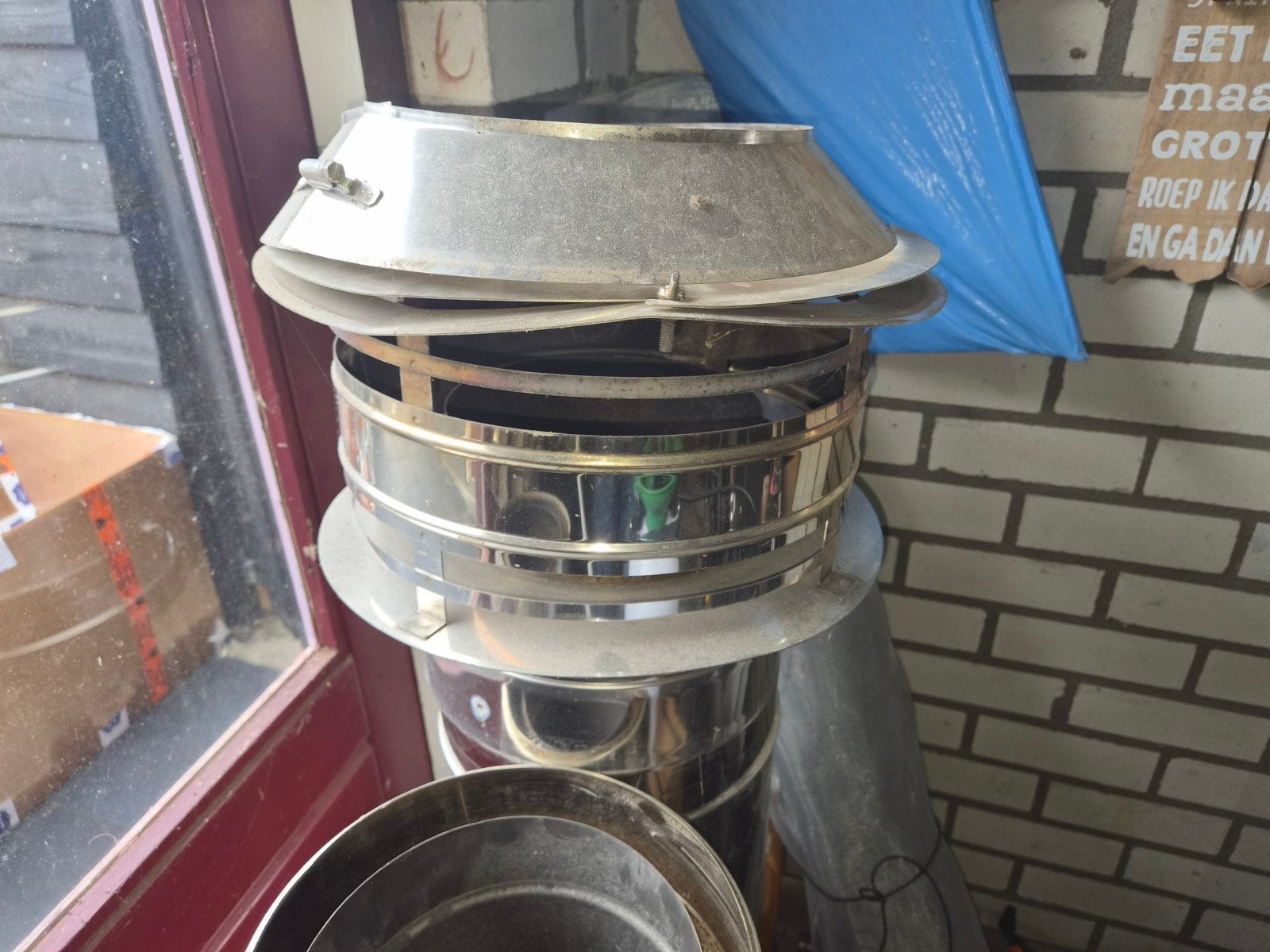 dubbelwandige kachelpijp, Ophalen, Gebruikt, Rvs, Minder dan 2 meter