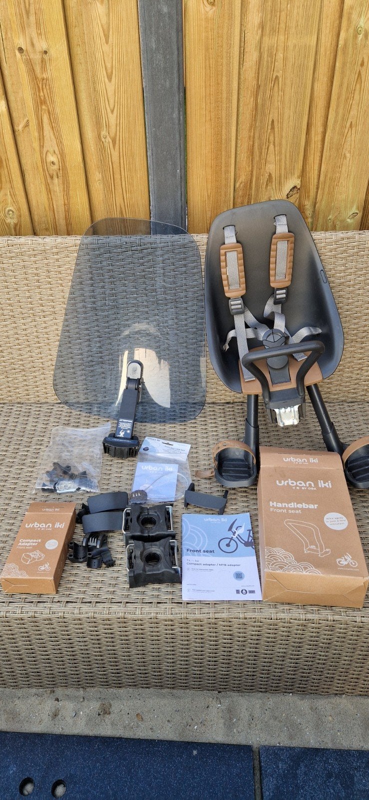 Urban Iki voorzitje met beugel, windscherm, 2 adapters, Voetsteuntjes, 0 t/m 18 kg, Voorzitje, Ophalen of Verzenden