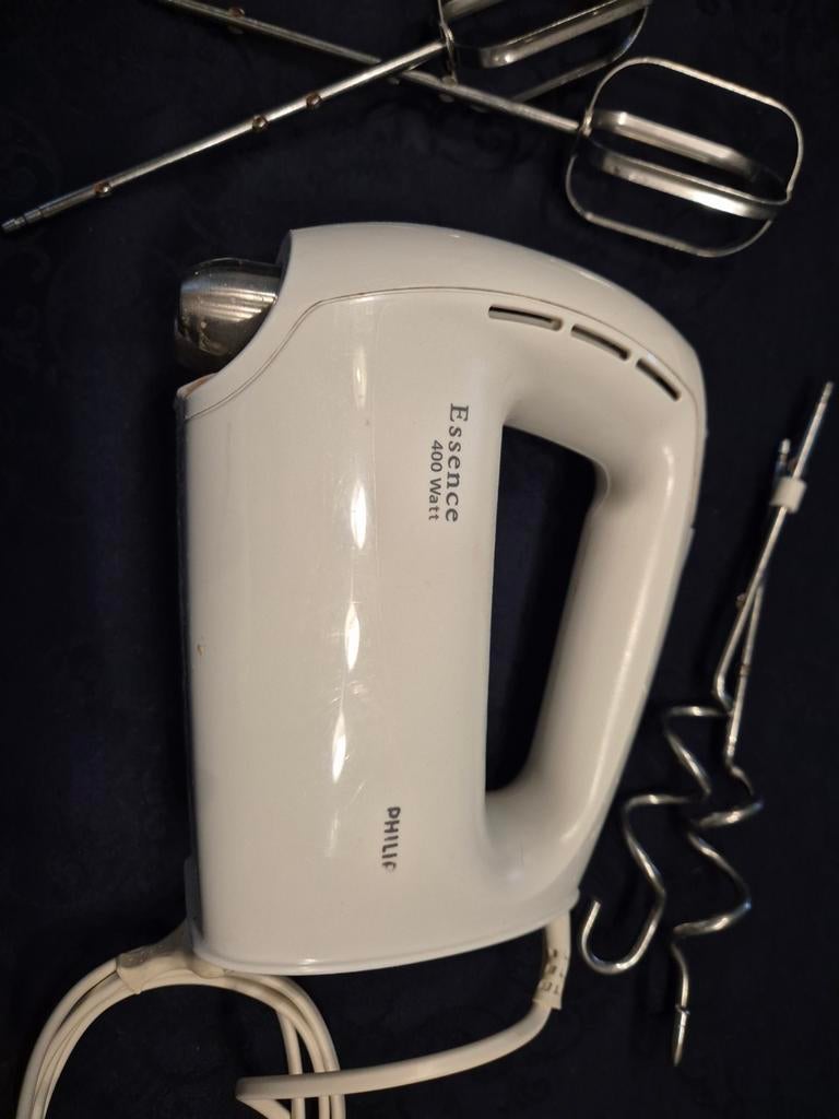 Philips Essence 400 Watt Handmixer met Gardes en Deeghaken, Minder dan 1 liter, Ophalen, Gebruikt, 3 snelheden of meer