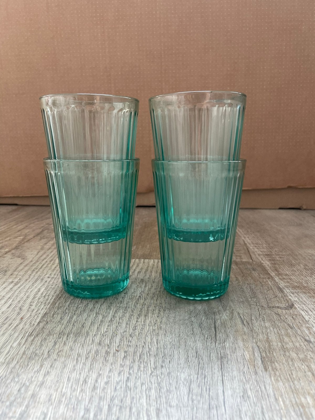 Set van 4 IKEA blauwe glazen, Ophalen, Glas of Glazen, Gebruikt, IKEA