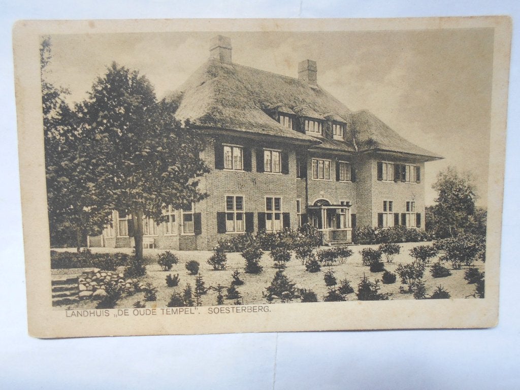Soesterberg Landhuis "De Oude Tempel" Soesterberg, Ophalen of Verzenden, 1920 tot 1940, Gelopen, Utrecht
