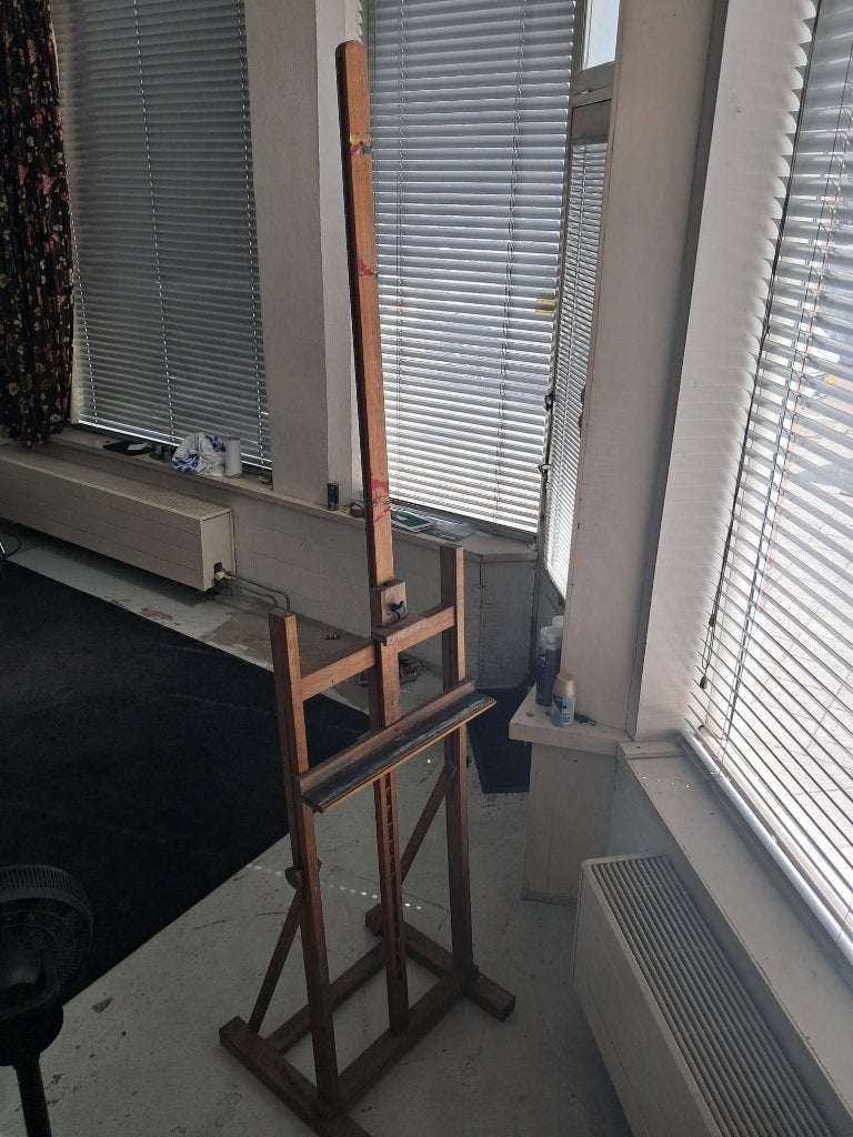 originele zware houten schildersezel, Hobby en Vrije tijd, Schilderen, Ophalen, Gebruikt, Ezel