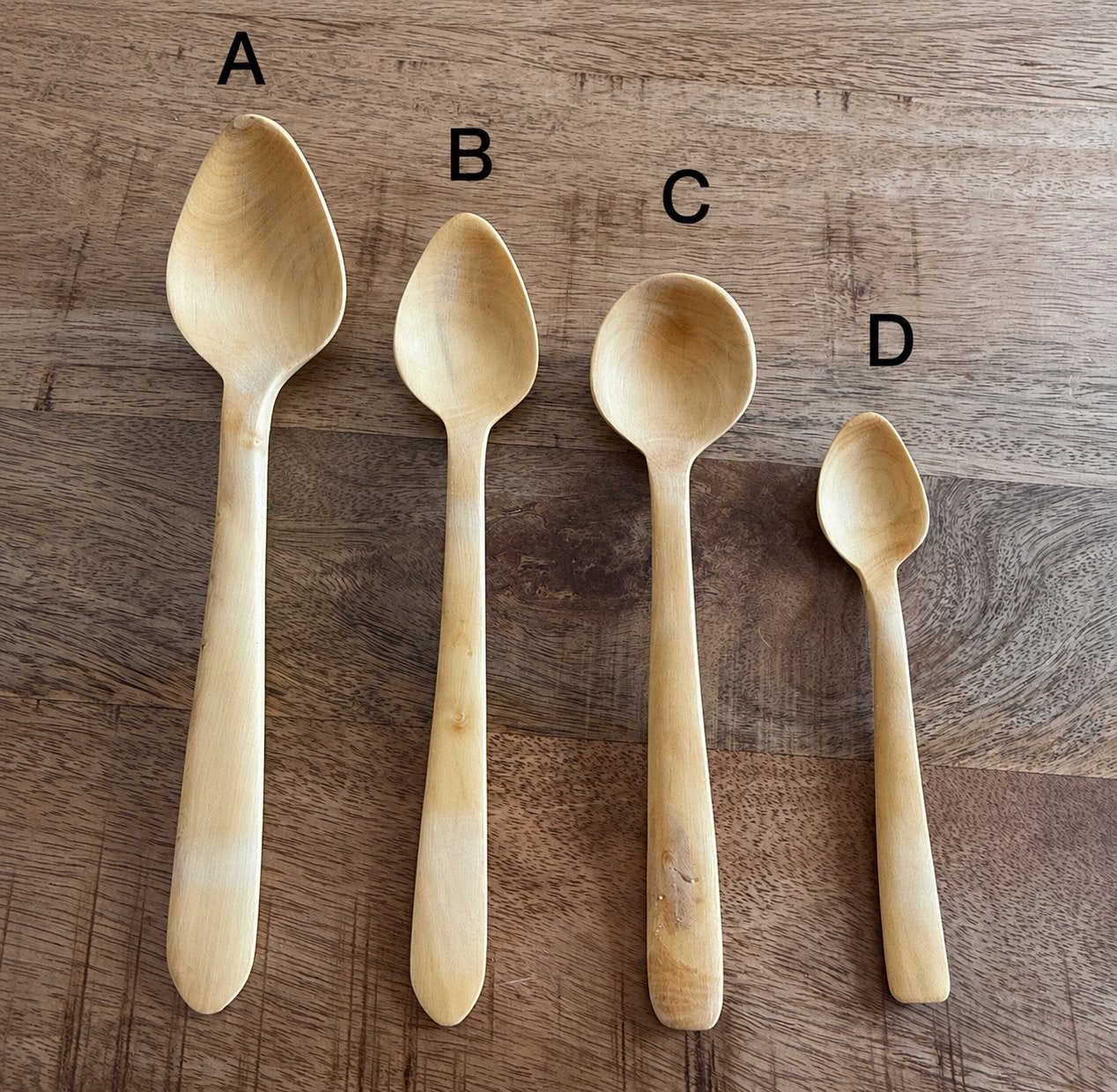 Handgemaakte houten lepels - Set van 4, Ophalen