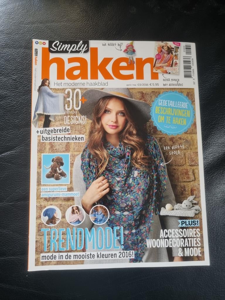 Simply Haken magazine april/mei 3/ 2016, Hobby en Vrije tijd, Breien en Haken, Zo goed als nieuw, Haken, Patroon of Boek, Verzenden