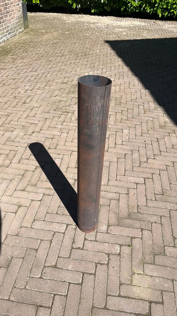 Kachelpijp dunwandig, Doe-het-zelf en Verbouw, Ophalen of Verzenden, Zo goed als nieuw, Rvs, Minder dan 2 meter