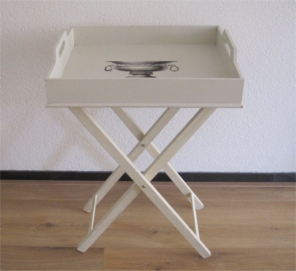 Butlertray, fraai dienblad op inklapbare standaard van hout, Ophalen