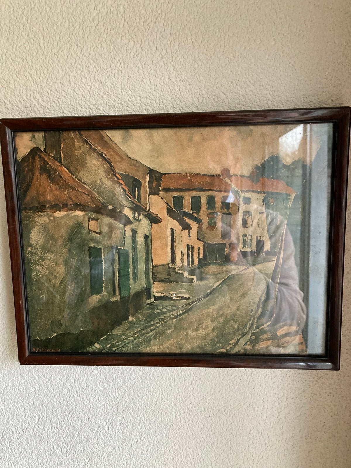 Vintage ( foto ) schilderij van “ Botterecht “ ingelijst, Ophalen