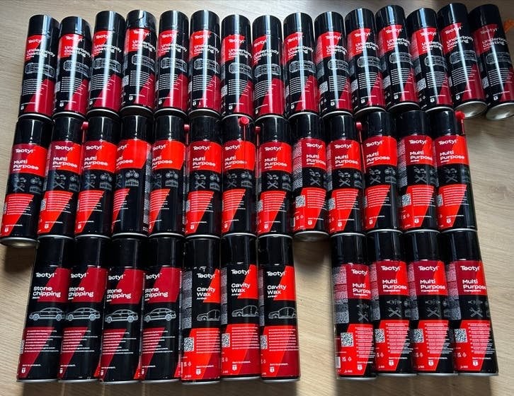Tectyl Bronze 15x, Stone4x, transp.4x, wax 3x, Ophalen